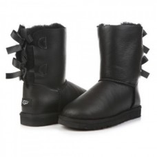UGG Bailey Bow Leather Black